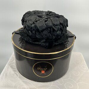 Mr. John Jr Black Woven Raffia Hat With Decorative Box